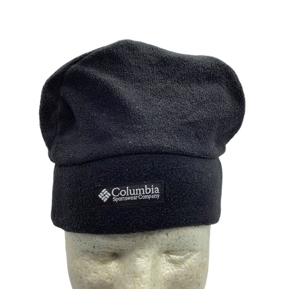 Columbia Sportswear Black‎ Fleece Winter Beanie Cap Hat Youth Small Medium